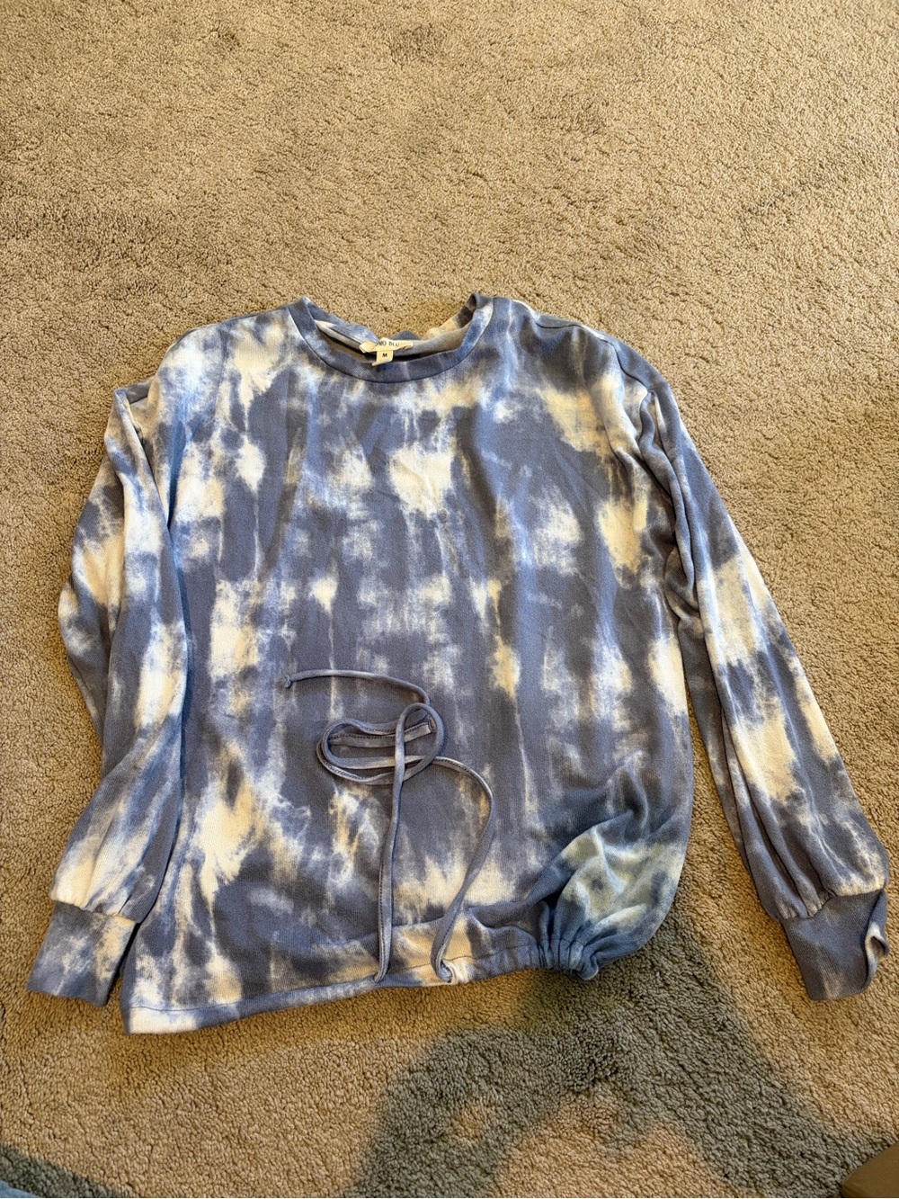 Tie-Dye Blue and Cream women’s pajama set